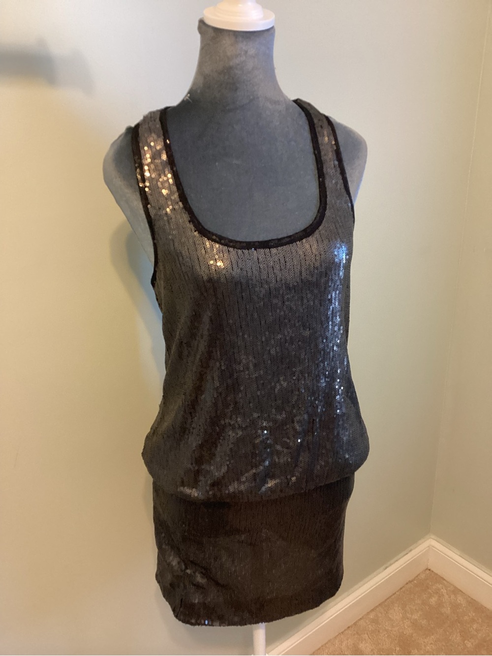 Foreign Exchange Black Sequin Tank Dress